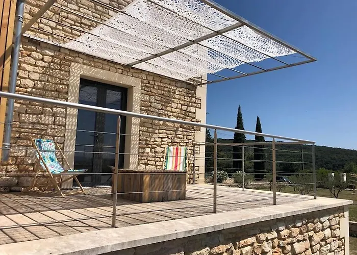 Mas Piralet Ardeche En Pierre Piscine 6*12 Pool House Equipe * Le Garn